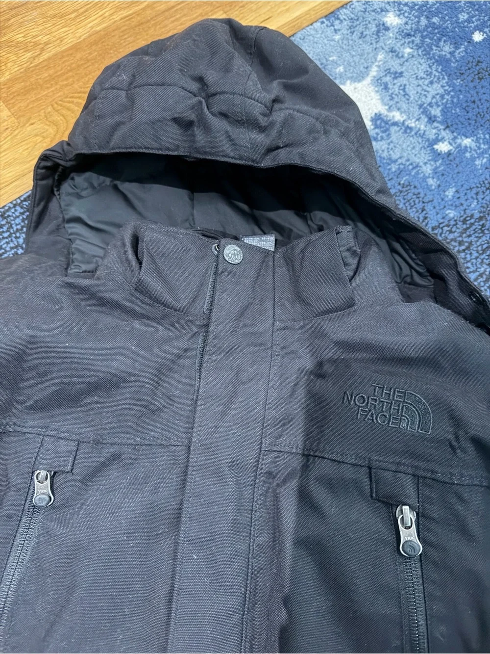 The North Face Kids Black Hooded Puffer Coat